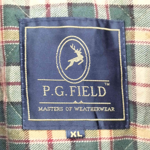 P.G.FIELD 裏地チェック柄襟コーデュロイオイルドベスト メンズ import:XL