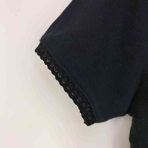プレイボーイ PLAYBOY 00s Y2K リブフリル クルーネックTシャツ レディース JPN:M