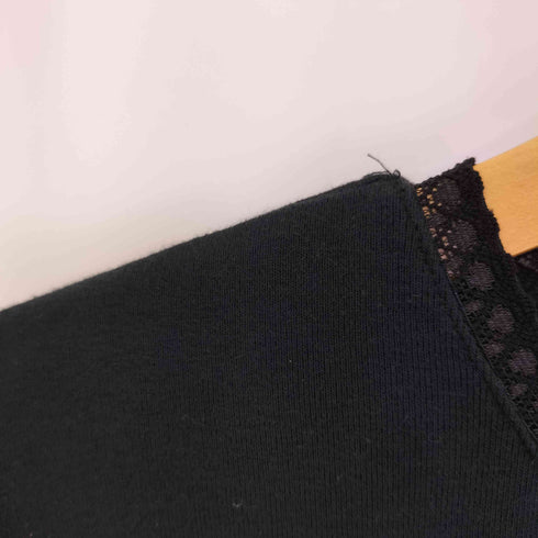 プレイボーイ PLAYBOY 00s Y2K リブフリル クルーネックTシャツ レディース JPN:M