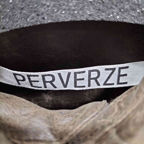 パーバーズ PERVERZE Vegan-Leather Large Shirts ヴィーガンレザー レザーシャツ ヴィンテージ加工 レディース FREE