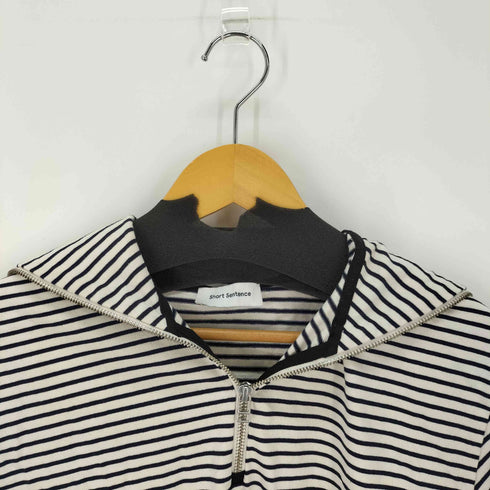 SHORT SENTENCE ハイネックジップ ボーダーカットソー レディース import:S