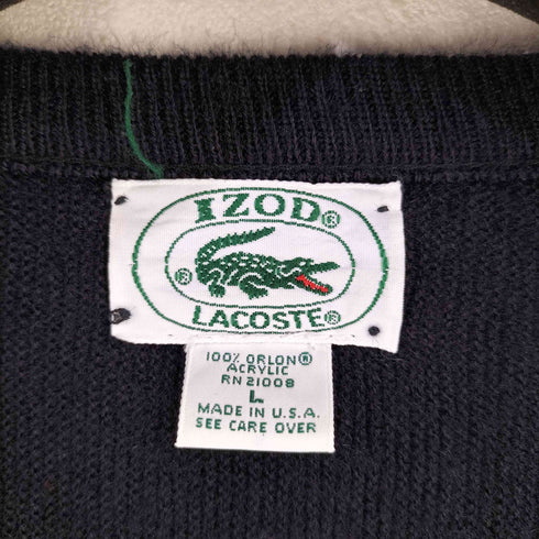 アイゾッドラコステ IZOD LACOSTE USA製 ワニ刺繍 Vネック アクリルニット メンズ import:L