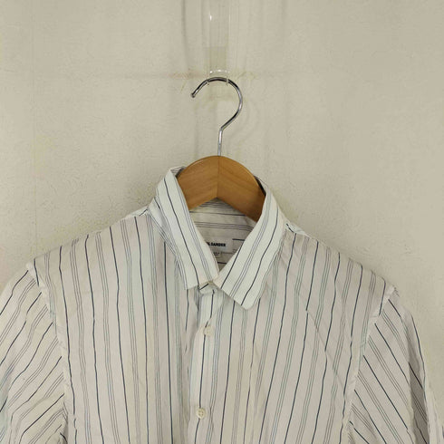 ジルサンダー JIL SANDER MADE IN ITALY ストライプコットンS/Sシャツ メンズ UK:38