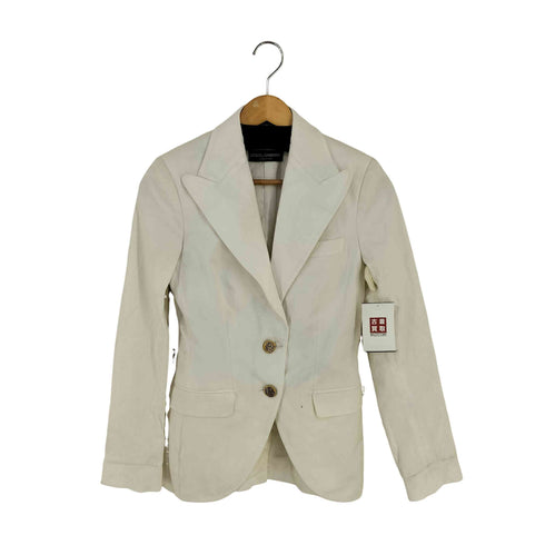 ドルチェアンドガッバーナ DOLCE&GABBANA MADE IN ITALY 金ボタン コットンツイル ピークドラペル 2Bテーラードジャケット レディース EUR:40