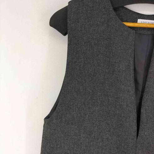 アデイインザライフユナイテッドアローズ A day in the life UNITED ARROWS ヘリンボーン ノースリーブワンピース レディース FREE
