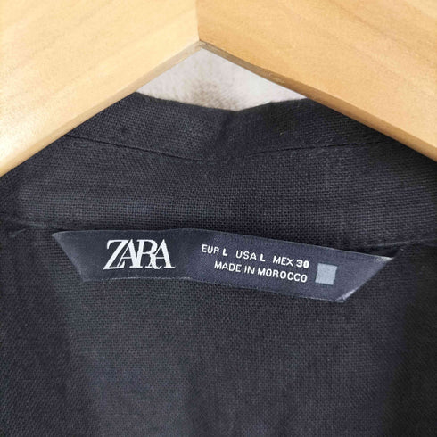 ザラ ZARA リネン ベルト 半袖ワンピース レディース JPN:L