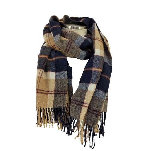 アーバンリサーチ URBAN RESEARCH PURE NEW WOOL チェック フリンジ マフラー レディース