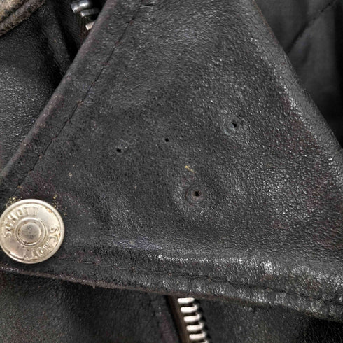 ショット Schott 70s~ emarジッパー 裏地キルティング レザーライダースジャケット メンズ