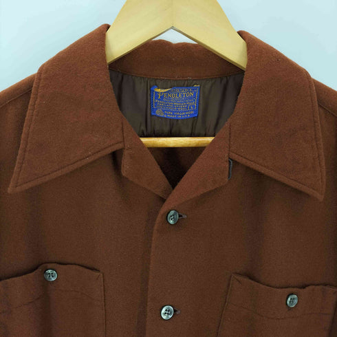 ペンドルトン PENDLETON 70s USA製 WOOL LS SHIRT 開襟 ウール 長袖シャツ メンズ JPN:L