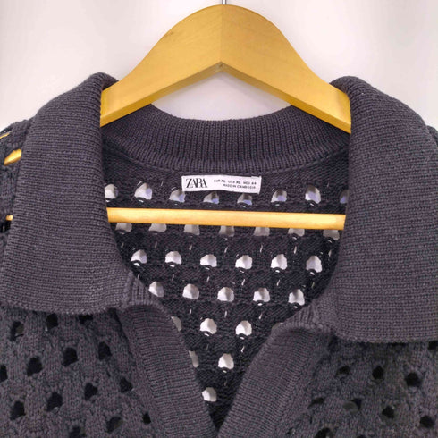 ザラ ZARA テクスチャー入りオープンニットセーター メンズ import:XL