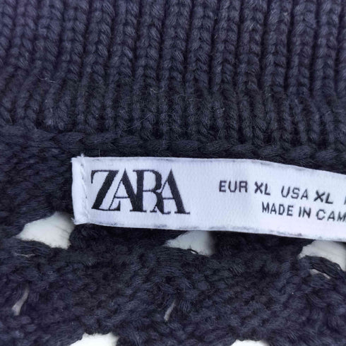 ザラ ZARA テクスチャー入りオープンニットセーター メンズ import:XL