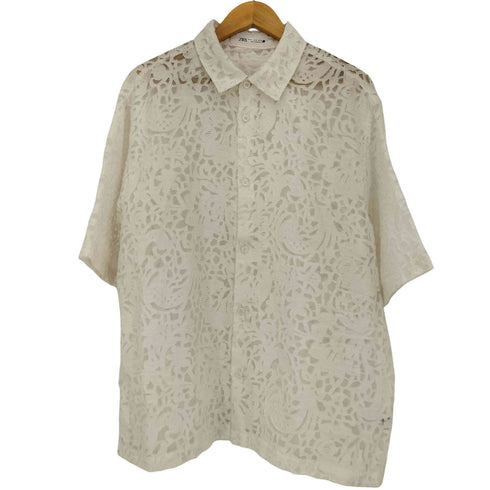 ザラ ZARA GEOMETRIC JACQUARD SHIRT ジオメトリック ジャガード シャツ メンズ import:XL