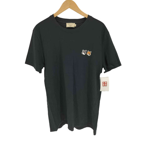 メゾンキツネ MAISON KITSUNE DOUBLE FOX HEAD CLASSIC TEE-SHIRT ダブルフォックス ヘッドパッチ クラシック Tシャツ メンズ import:L