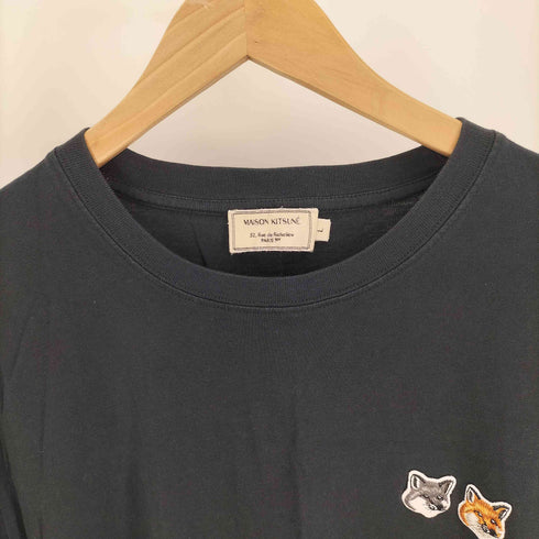 メゾンキツネ MAISON KITSUNE DOUBLE FOX HEAD CLASSIC TEE-SHIRT ダブルフォックス ヘッドパッチ クラシック Tシャツ メンズ import:L