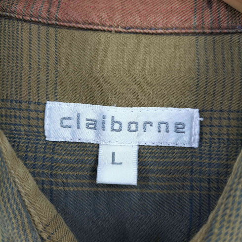 クレイボーン Claiborne 両ポケ マルチカラーチェックL/Sシャツ メンズ import:L