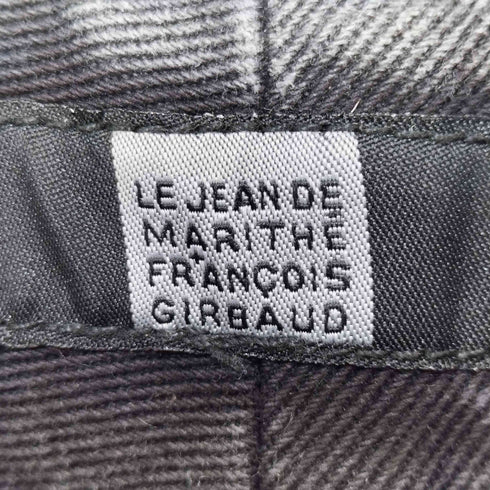 マリテフランソワジルボー MARITHE FRANCOIS GIRBAUD ラインロゴプリント カーゴ テーパード ブラックデニム メンズ 38M