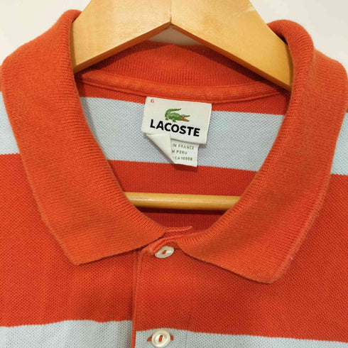 ラコステ LACOSTE ボーダー柄 ロゴ刺繍 ショートスリーブ ポロシャツ メンズ 6