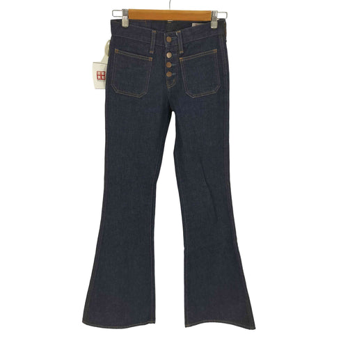 ビッグジョン BIG JOHN MH402B ボタンアップ ベルボトム フレア デニムパンツ ブッシュ レディース W:27 L:86