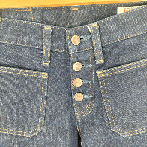 ビッグジョン BIG JOHN MH402B ボタンアップ ベルボトム フレア デニムパンツ ブッシュ レディース W:27 L:86