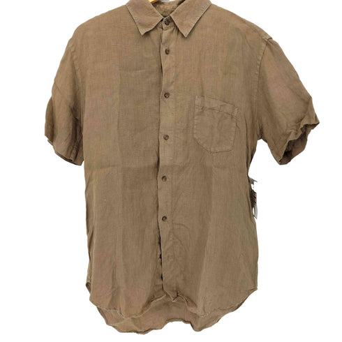 イタリア製 リネン SLIM FIT S/S シャツ メンズ