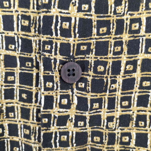 バクラック BACHRACH 総柄チェック バンドカラーコットンL/Sシャツ メンズ import:M