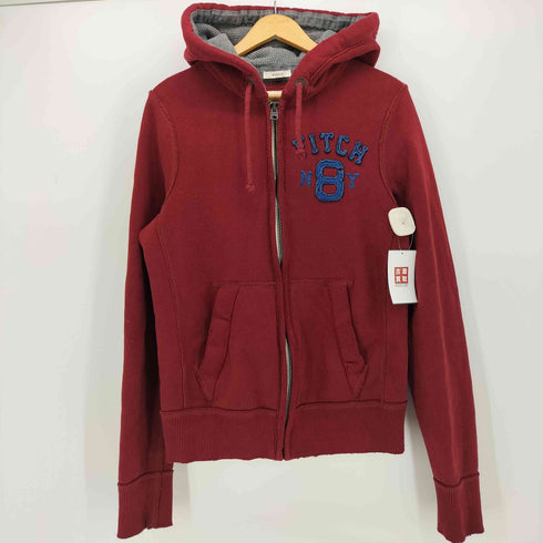 アバクロンビーアンドフィッチ Abercrombie & Fitch ダメージ加工 NY刺繍 フルジップ パーカー フーディー メンズ JPN:S