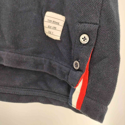 トムブラウン THOM BROWNE コットンピケ センターバック ストライプ リラックス フィット ポロ メンズ JPN:3