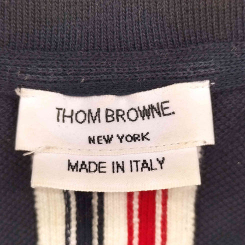 トムブラウン THOM BROWNE コットンピケ センターバック ストライプ リラックス フィット ポロ メンズ JPN:3
