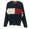 トミーヒルフィガー TOMMY HILFIGER BIG ロゴ 刺繍 クルーネック L/S リブ ニット メンズ import:S