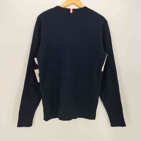 トミーヒルフィガー TOMMY HILFIGER BIG ロゴ 刺繍 クルーネック L/S リブ ニット メンズ import:S