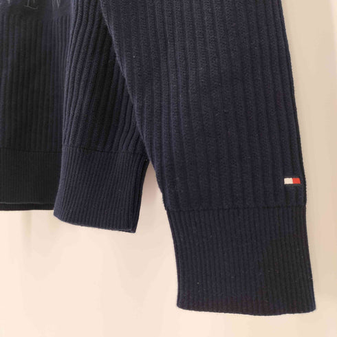 トミーヒルフィガー TOMMY HILFIGER BIG ロゴ 刺繍 クルーネック L/S リブ ニット メンズ import:S