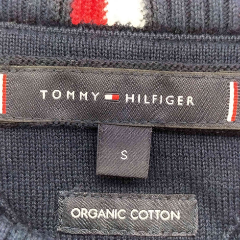 トミーヒルフィガー TOMMY HILFIGER BIG ロゴ 刺繍 クルーネック L/S リブ ニット メンズ import:S