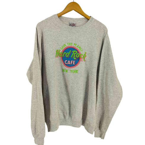 ハードロックカフェ Hard Rock Cafe PLUMAボディ USA製 NEWYORK クルーネックスウェット メンズ import:XL