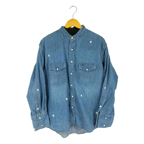 ラングラー Wrangler デニム刺繍シャツ インディゴ メンズ JPN:S