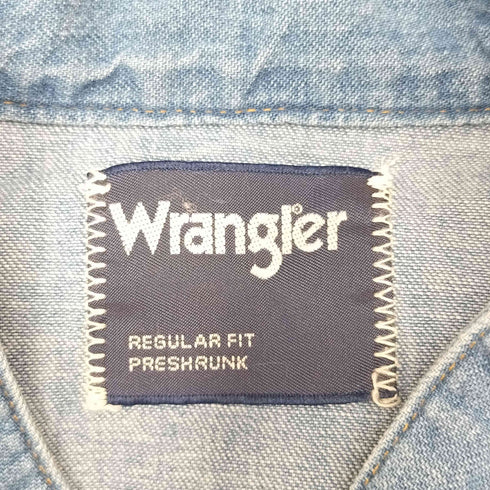 ラングラー Wrangler デニム刺繍シャツ インディゴ メンズ JPN:S