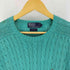 ポロバイラルフローレン Polo by RALPH LAUREN 90S ポニー 刺繍 コットン ケーブル ニット ミントグリーン メンズ import:L