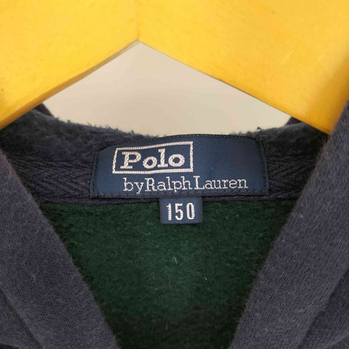 ポロバイラルフローレン Polo by RALPH LAUREN ギリシャ数字 RL エンブレム 刺繍 2トーン ジップアップ パーカー レディース 150