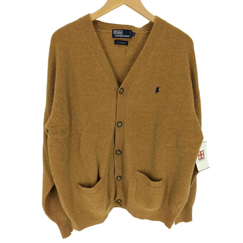 ポロバイラルフローレン Polo by RALPH LAUREN ポニー 刺繍 LAMBS WOOL ダブルポケット ウール カーディガン メンズ import:L