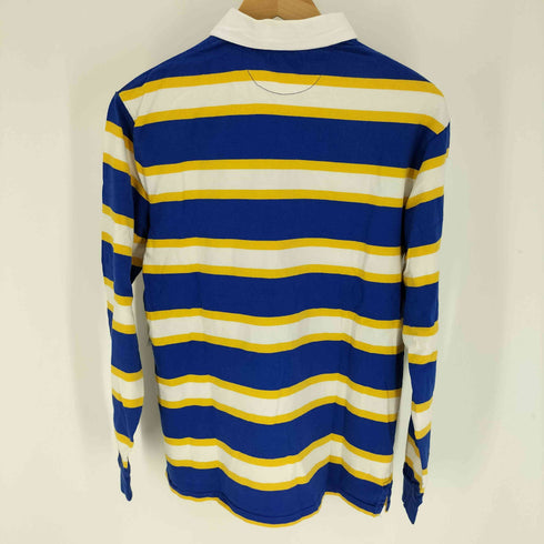 ポロバイラルフローレン Polo by RALPH LAUREN ALL STAR 刺繍 OLD ENGLISH ワッペン ボーダー L/S ラガーシャツ メンズ import:XL