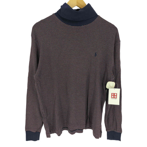 ポロゴルフラルフローレン POLO GOLF RALPH LAUREN ポニー 刺繍 タートルネック ボーダー L/S Tシャツ メンズ import:L