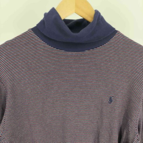 ポロゴルフラルフローレン POLO GOLF RALPH LAUREN ポニー 刺繍 タートルネック ボーダー L/S Tシャツ メンズ import:L