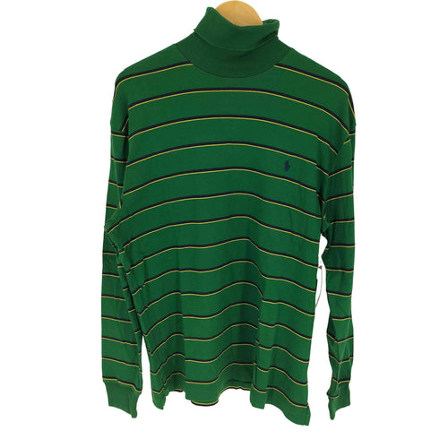 ポロゴルフラルフローレン POLO GOLF RALPH LAUREN ポニー 刺繍 タートルネック ボーダー L/S Tシャツ メンズ import:L