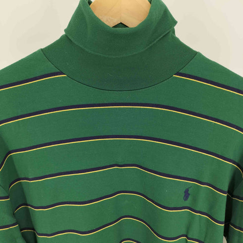 ポロゴルフラルフローレン POLO GOLF RALPH LAUREN ポニー 刺繍 タートルネック ボーダー L/S Tシャツ メンズ import:L