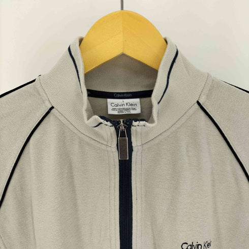 カルバンクライン CALVIN KLEIN 90-00S ロゴ 刺繍 パイピング ライン スウェット トラックジャケット ジャージ メンズ import:L