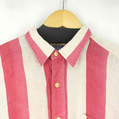 ポロバイラルフローレン Polo by RALPH LAUREN LINEN L/S ストライプロングシャツ メンズ import:L