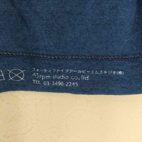 フォーティーファイブアール 45R 抜染 インディゴ S/S カットソー レディース JPN:2