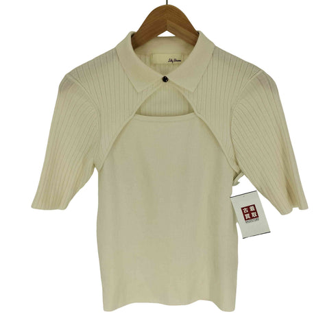 リリーブラウン Lily Brown 21AW フロントオープンポロニット レディース ONE SIZE
