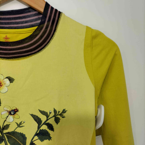 ヴィヴィアンウエストウッドレッドレーベル Vivienne Westwood RED LABEL 花柄 前面プリント リブ切替 ロングスリーブTシャツ カットソー ロンT レディース 2