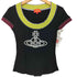 ヴィヴィアンウエストウッドレッドレーベル Vivienne Westwood RED LABEL オーブロゴ Y2K リブ切替 ショートスリーブTシャツ カットソー レディース JPN:1