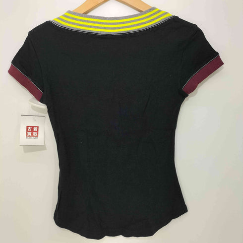 ヴィヴィアンウエストウッドレッドレーベル Vivienne Westwood RED LABEL オーブロゴ Y2K リブ切替 ショートスリーブTシャツ カットソー レディース JPN:1